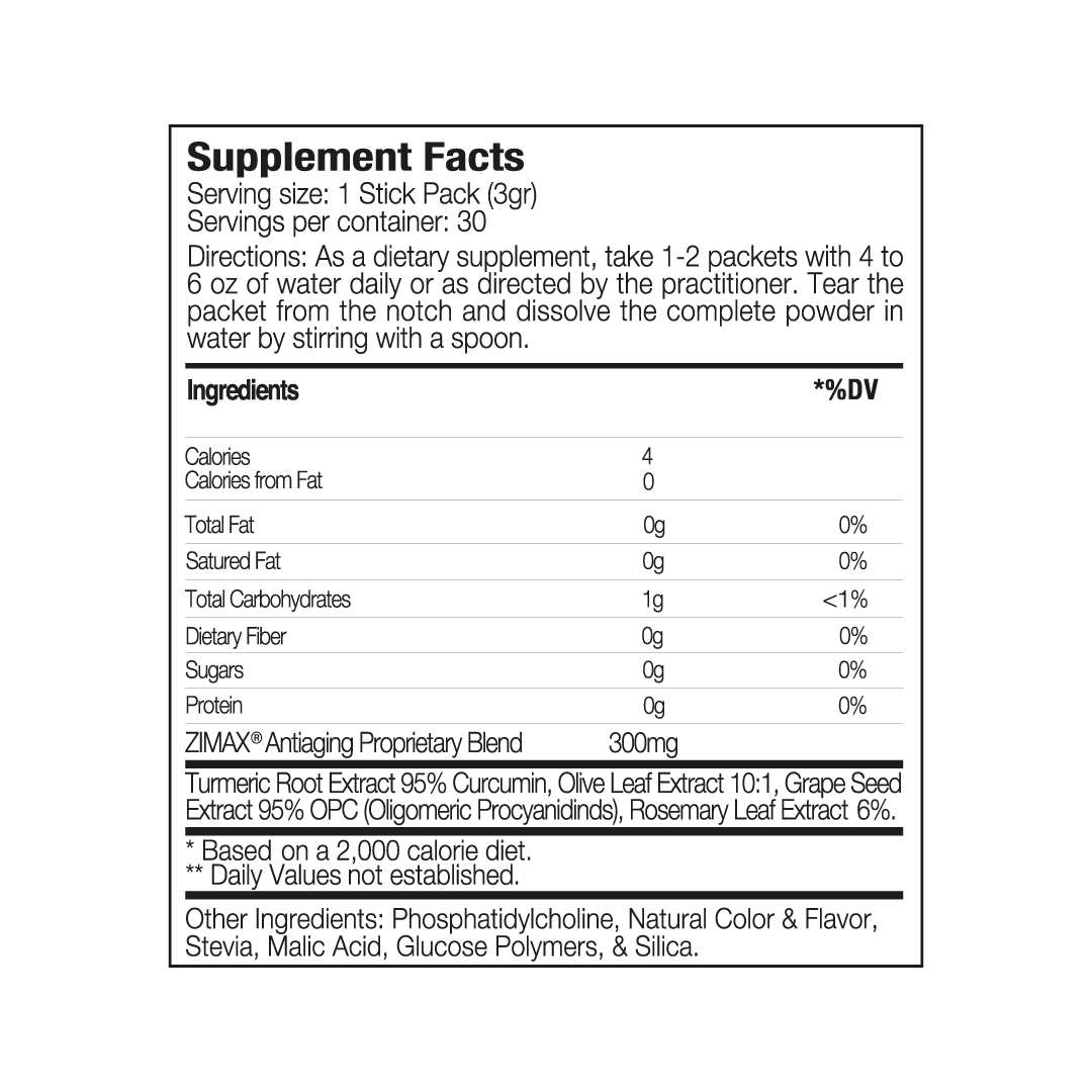 ZIMAX® Antioxidant and Anti-inflammatory (2-PACK 60 DAY-SUPPLY) Sachets