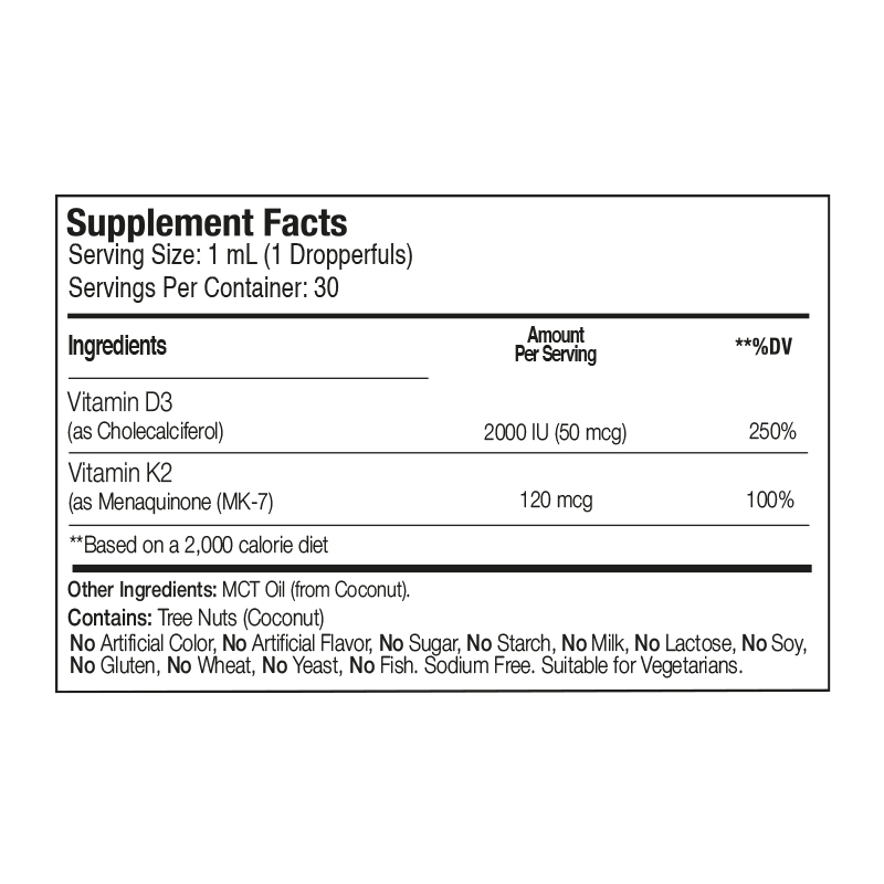 Vitamin D3+K2+MCT Oil (giftcard redeemable)