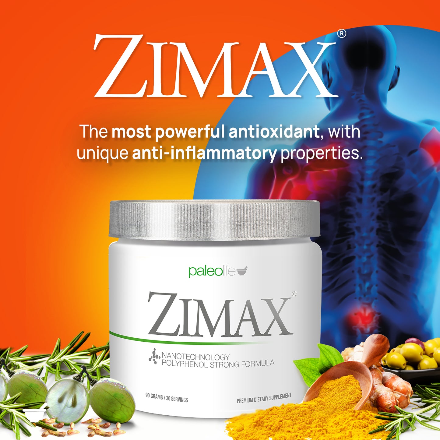 ZIMAX® Antioxidant and Anti-inflammatory (30 day-supply canister)®